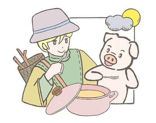 マキリタとシチューを食べる